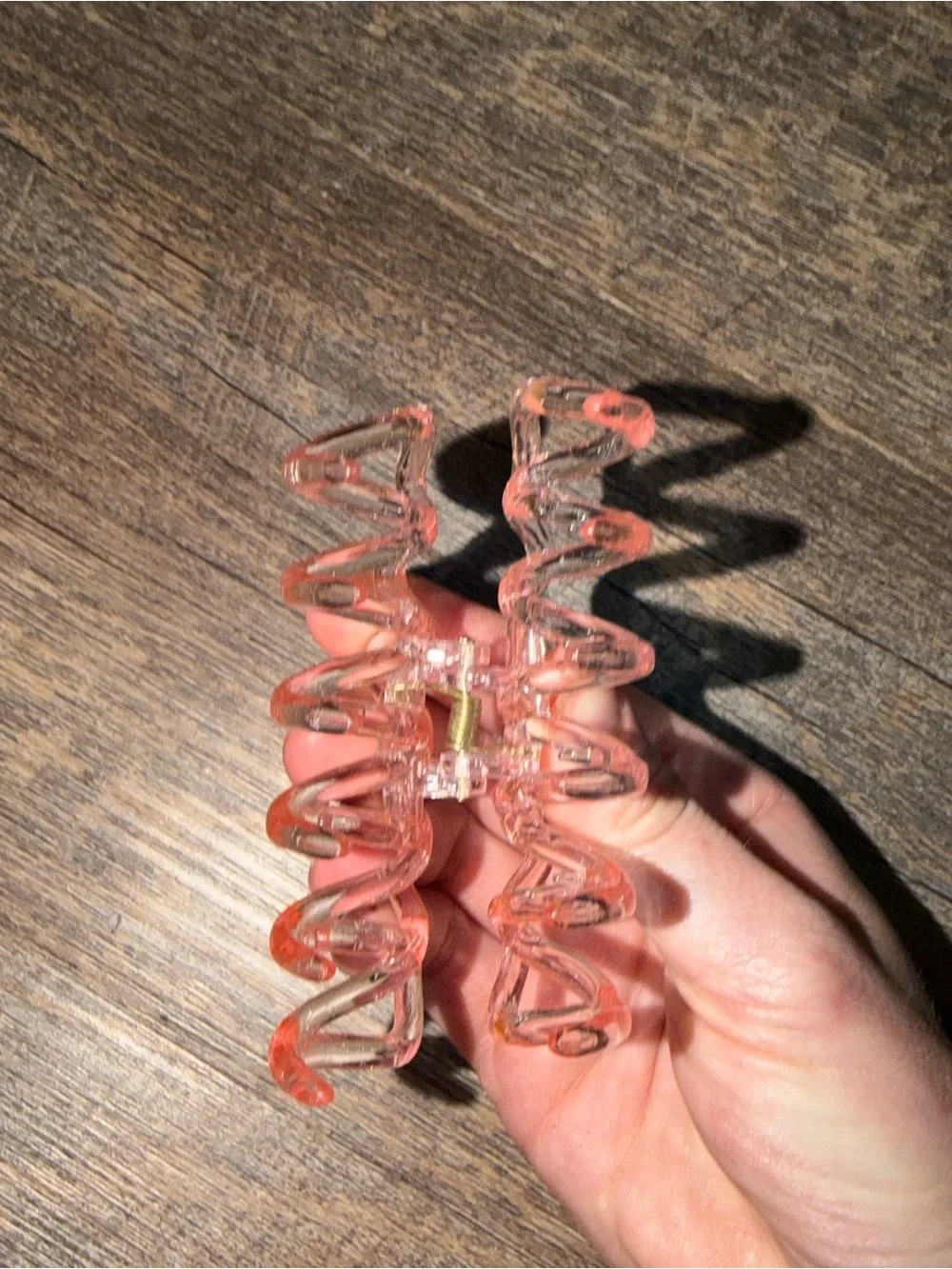 T.J.Maxx Pink Transparent Spiral Hair Claw Clip